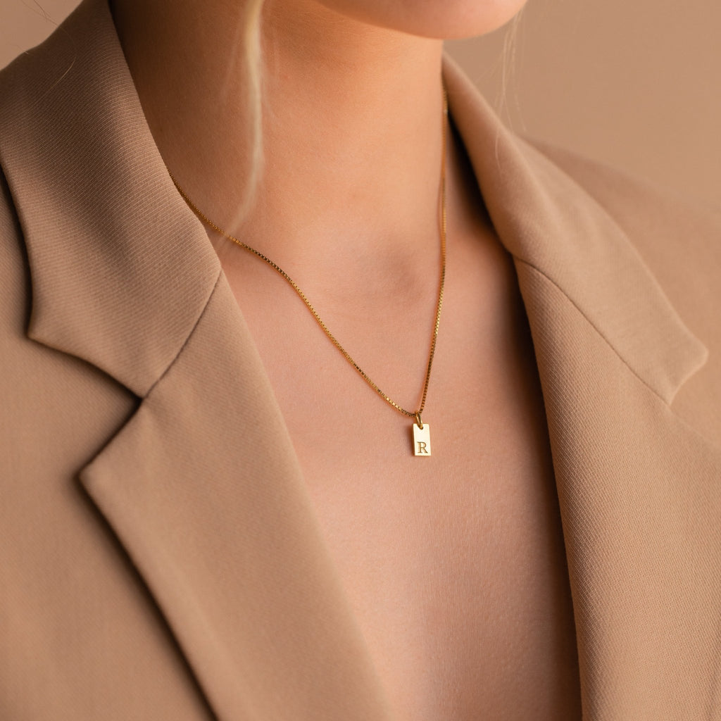 18k Gold Plated Minimalistic Initial Pendant - Ornaments Co - 18K Gold Plated