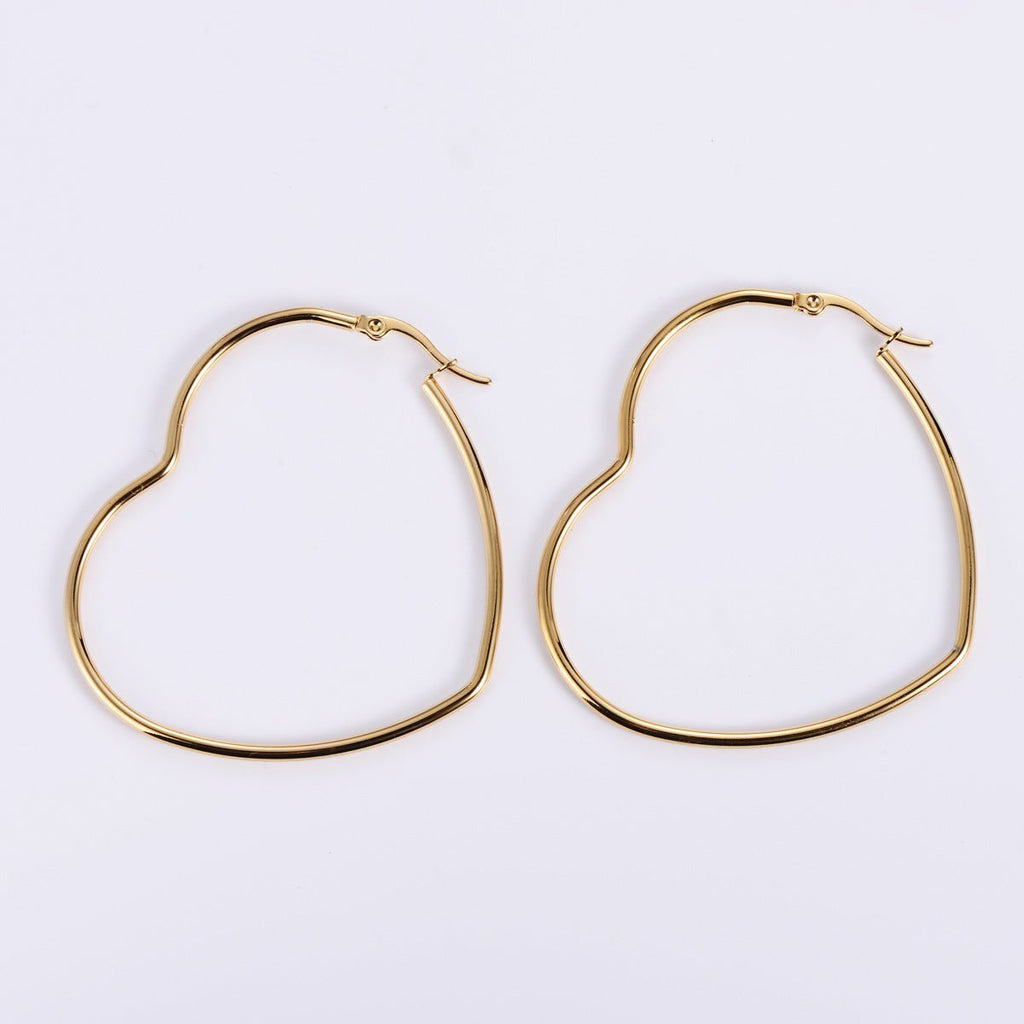 Cute Unique Heart Hoop Earrings For Women - Ornaments Co - 
