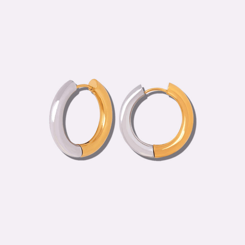 Gold And Silver Stackable Hoop Earrings - Ornaments Co - 18mm