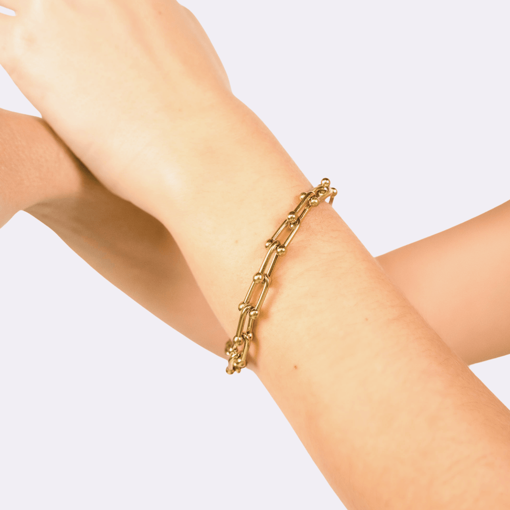 Horse Shoe U - Link Bracelet - Ornaments Co - 18K Gold Plated