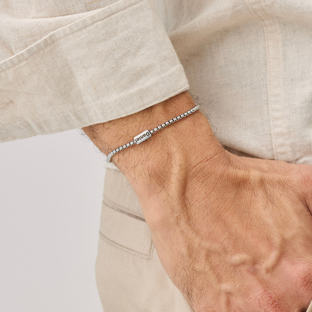 Men's Engraved Name Bracelet - Ornaments Co - 18K Gold Plated