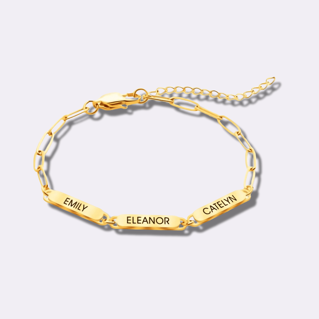 Paperclip Chain Link Bar Bracelet - Ornaments Co - 18K Gold Plated
