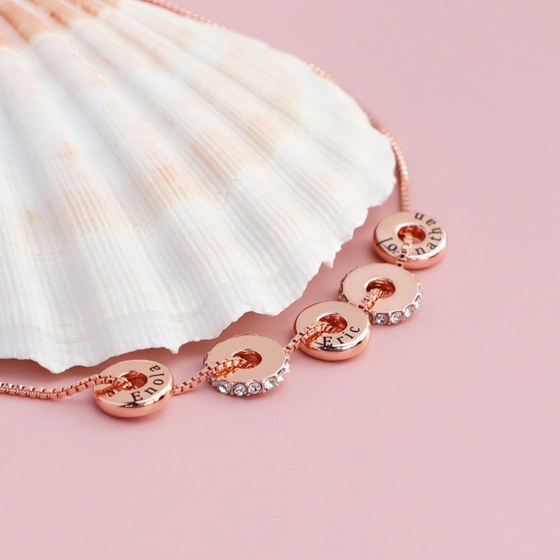 Personalized Engraved Family Name Disc Necklace - Ornaments Co - 18K Gold Plated