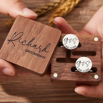 Personalized Engraved Round Cufflinks Jewellery Box - Jewellery Box - Ornaments Co - Ornaments Co - 