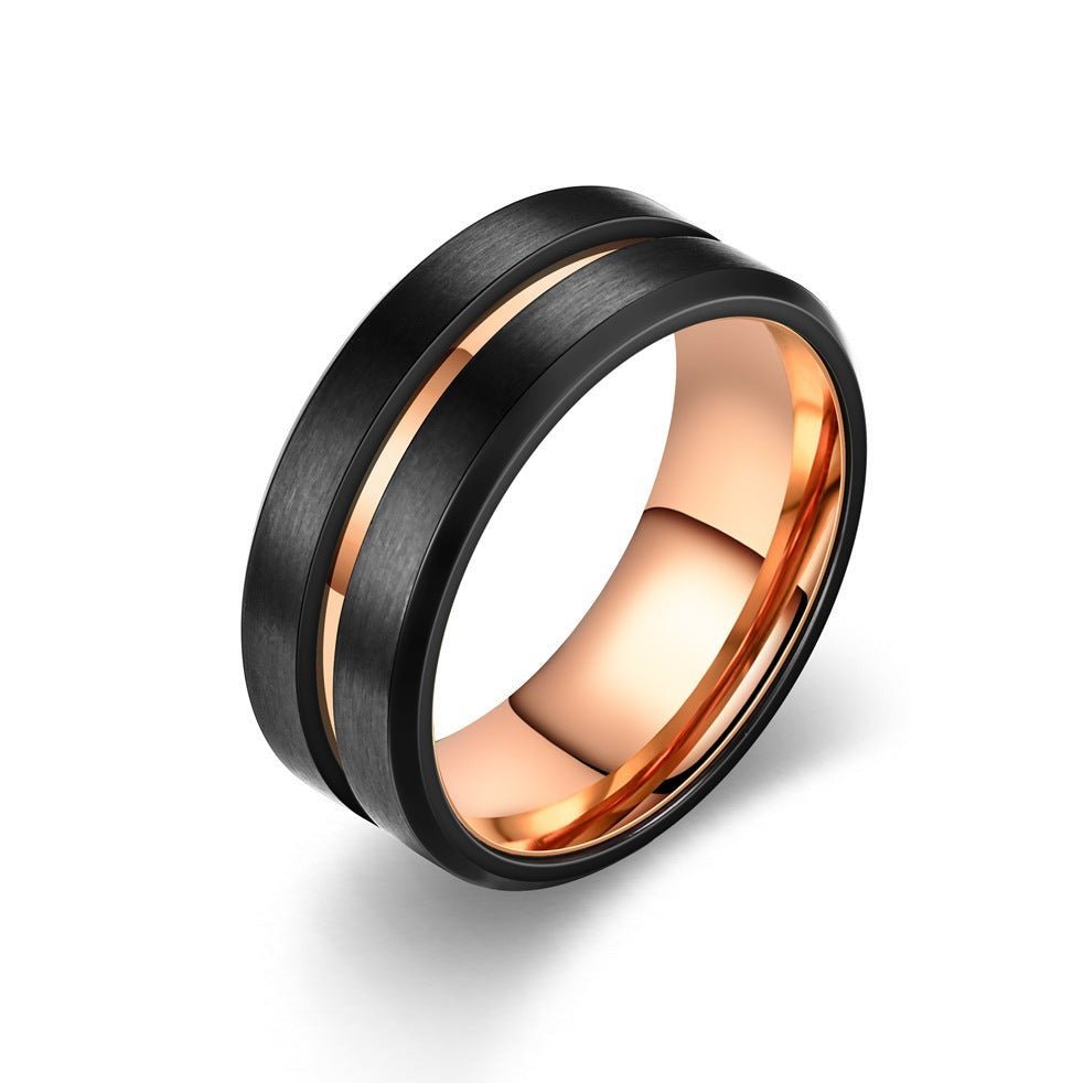 Tungsten Steel Ring For Men - Ornaments Co - Brown
