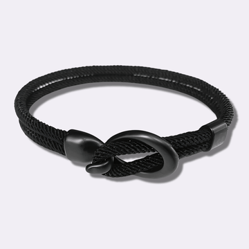 Woven Rope Ring Buckle Bracelet - Ornaments Co - Black